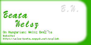 beata welsz business card